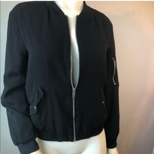 Zara Basic black bomber jacket - size M